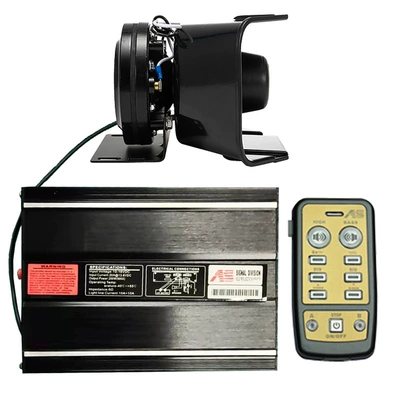Wireless car siren speaker 300W megaphone high-pitched alarm speaker AS7200S+ round mouth speaker (Car horn/tweeter) - as7200s-host-black-falcon-speaker-set-12v