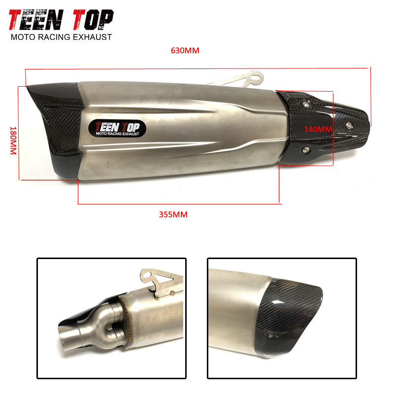 Suitable for Motorcycle Ninja400 800Mt Modified Exhaust Pipe Scorpio Dual Outlet Carbon Fiber Tail Section Exhaust