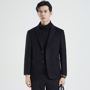 Douyin's Popular 100% Wool Double-Sided Woolen Outwear Men's Spring & Fall Thickeneded Woolen Suit Long-Sleeved Outwear