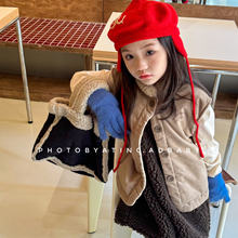2025童装秋冬装儿童韩版刺绣绗棉马甲男童女童冬款衣服外套 6560