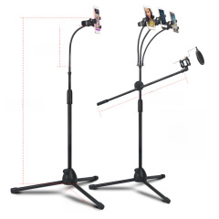 Mobile phone live streaming multi-camera stand, vertical microphone stage performance rack, karaoke microphone tripod