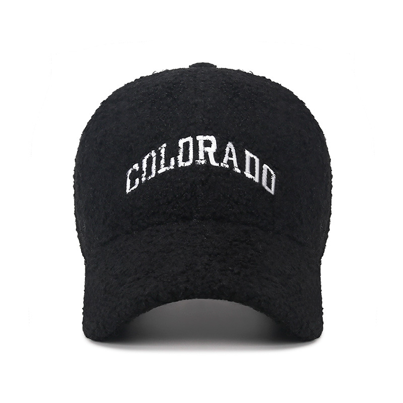 Hats For Men And Women Winter Warmth New Lamb Wool Baseball Caps Embroidered Casual Letters Internet Famous Duckbill Hats Trendy_voghion.com