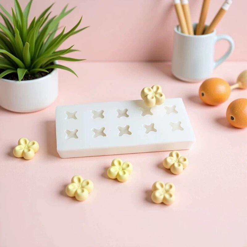 Osmanthus-shaped silicone mold for DIY handmade fondant cake decoration, scented candle, plaster ornament, baking mold