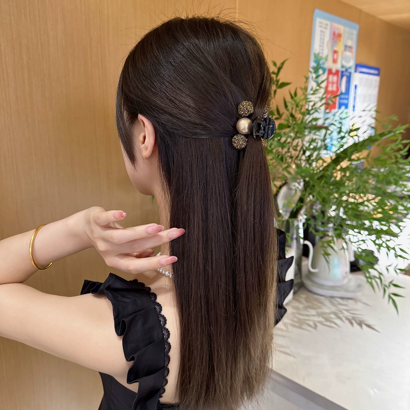Улучшение прически: зажим для волос Hairgrip, чёлка, хвост, краб-зажим, 2 шт., стиль легкой роскоши