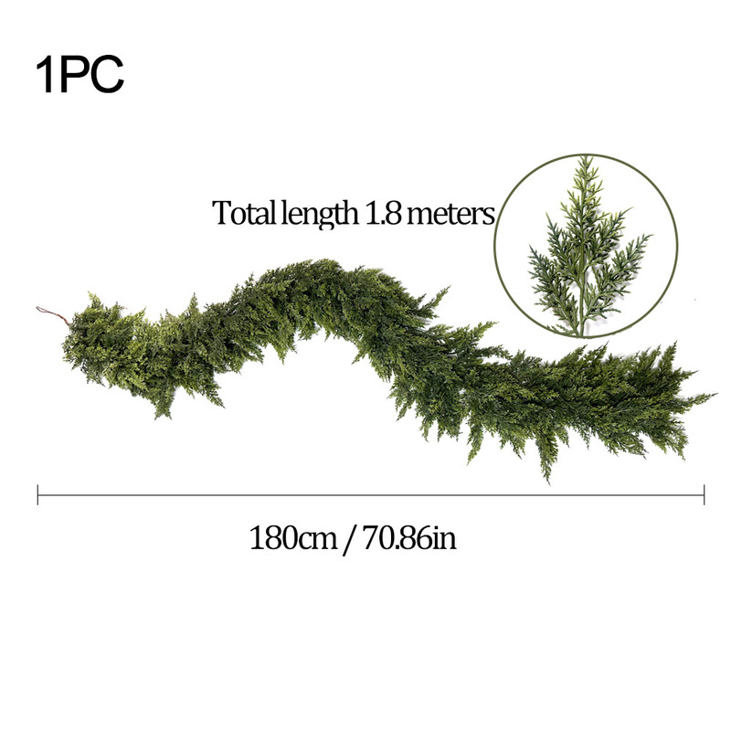 クロスボーダー人工シミュレーション感触ソフトプラスチック杉葉籐クリスマスホーム松葉蔓緑植物装飾|undefined