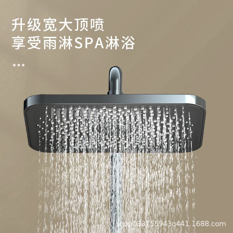 Pistola de baño gris ducha cabeza traje cobre ducha cabeza baño lluvia hogar temperatura constante boquilla de refuerzo