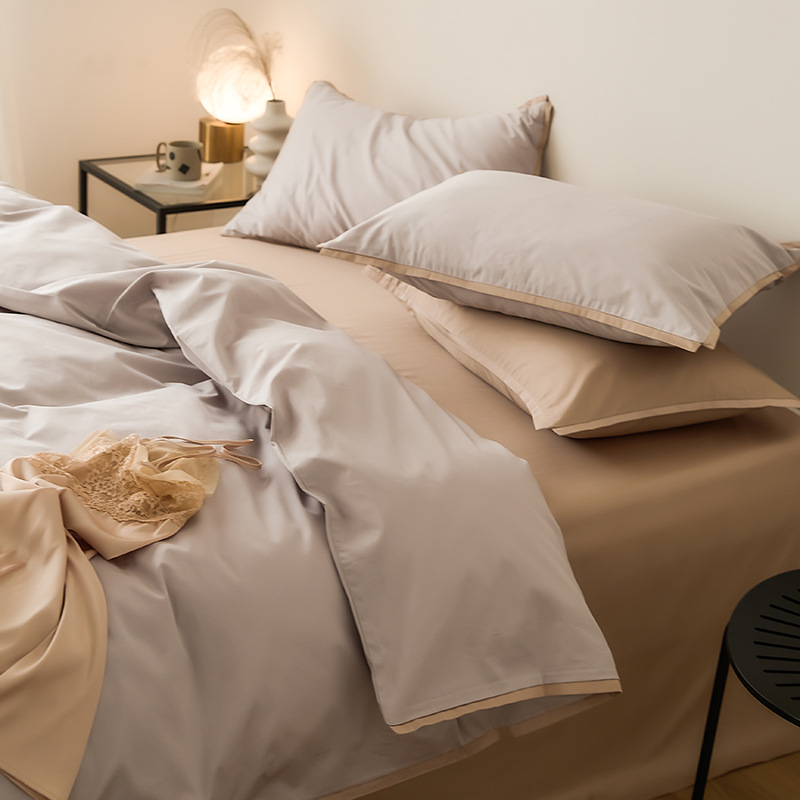 Elegant Bedding Set In Pure Cotton Nordic Style Four Piece Bed Set_voghion.com