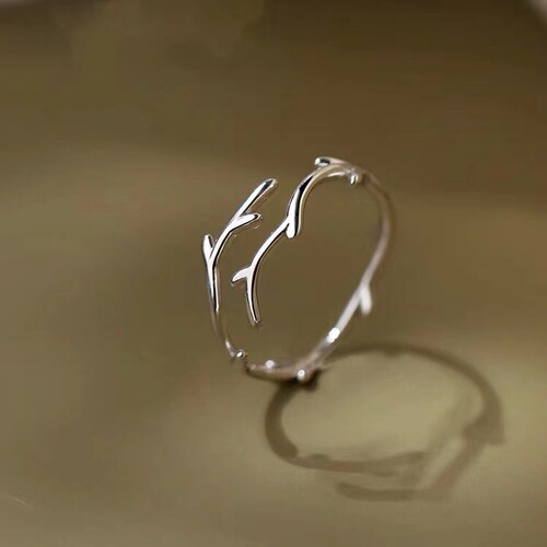 s925 sterling silver antler ring female personality cold style niche design ins adjustable fashion personalized ring
