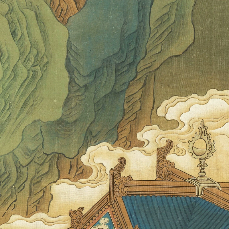 "Immortal Mountain Tower Picture" картины Zhao Boju династия Южная Сонг — копия пейзажной башни Сонг высокой четкости