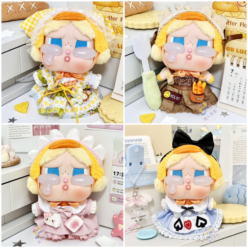 In-Stock Crybaby Crying Doll Clothes Tears Factory Vinyl Face Doll Clothes Plush Doll Dress Set