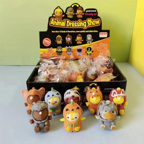 New product creative dress-up small animals cute cute pets desktop internet celebrity ornaments mini children's stress relief toys pinch fun