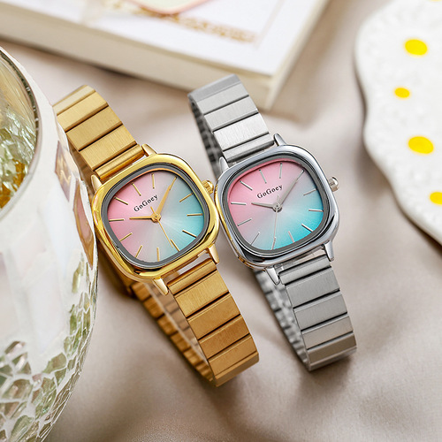 New Product Fashion Steel Strap Personality Middle School Students Women's Watch Women's Model Niche High-End Sense Simple Quartz Cross-Border