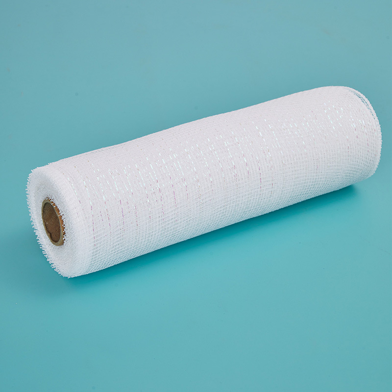 Rollo de malla de PP de 10 pulgadas * 10 yardas, material para guirnaldas, hilo de malla dorado navideño, cinta para embalaje con atmósfera festiva. image 8