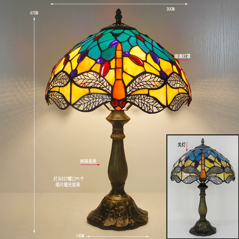 Retro table lamp for bed, lantern, creative villa for hotel