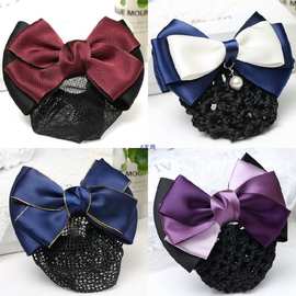 职业头花发网兜发饰发夹盘发银行空姐酒店工作上班女韩国简约优雅