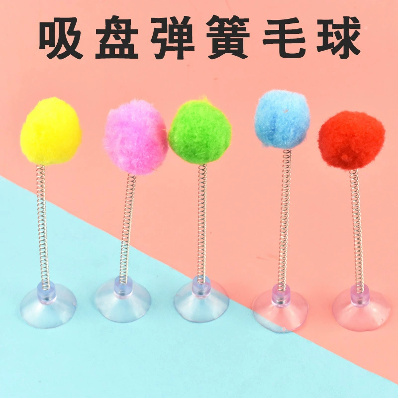 Кошка игрушка присоска кошка палка присоска весенний меховой мяч игрушка для домашних животных Весенняя игрушка для кошки