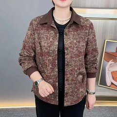 一件代发直播爆款2025秋新款中年妈妈装外套时尚百搭复古休闲上衣