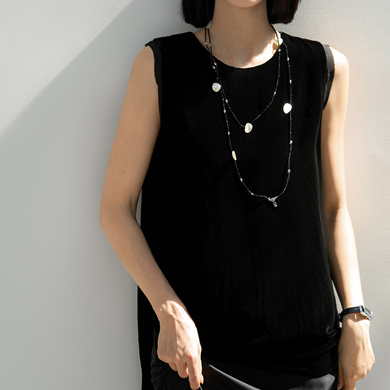 Silk Velvet Blouse Series: Round Neck Plain Style and V-Neck Lace Sleeveless Tops, New Women's Fashion for Spring 2026