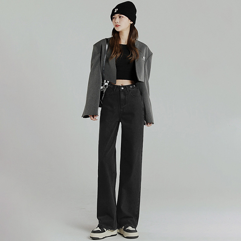 Straight-Leg Jeans for Women 2026 High-Waisted Wide-Leg Pants Slimming Floor-Length Trousers Loose Pants Leg-Lengthening Fashionable Straight-Leg Jeans for Women 2026 High-Waisted Wide-Leg Pants Slimming Floor-Length Trousers Loose Pants Leg-Lengthening Fashionable