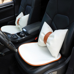 夏季汽車腰靠 皮革座椅舒適腰枕靠枕護頸枕 時尚女性汽車內飾用品