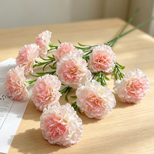5头康乃馨单枝仿真花假花康乃馨娟花客厅装饰插花摆件人造花花艺