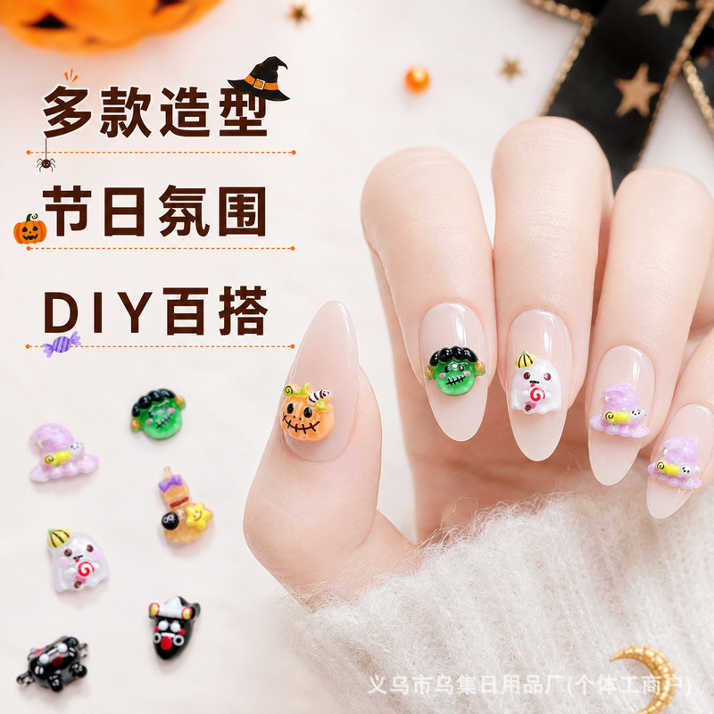 Trendy Halloween Bear New Cartoon Resin Nail Art Decoration 3D Phone Case DIY Cute Nail Accessory Trendy Halloween Bear New Cartoon Resin Nail Art Decoration 3D Phone Case DIY Cute Nail Accessory