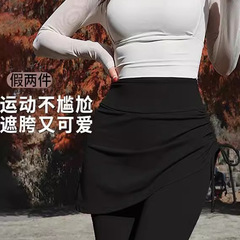 鲨鱼裤假两件女2025新款大码胖mm半身裙运动健身羽毛球裤瑜伽裤裙