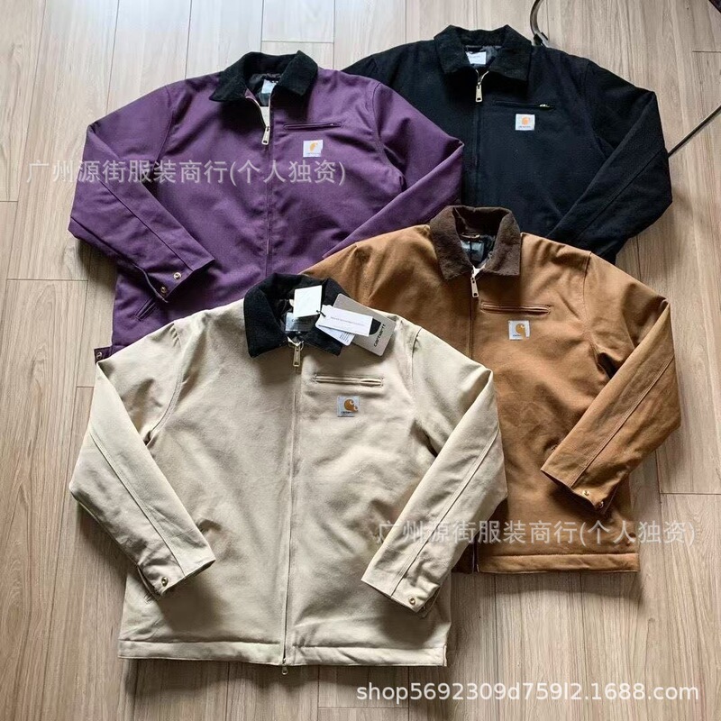 Cross-Border J01 American-Style Classic Carhartt Detroit Heavy Canvas Work Jacket Vintage Turn-Down Collar Coat Cross-Border J01 American-Style Classic Carhartt Detroit Heavy Canvas Work Jacket Vintage Turn-Down Collar Coat