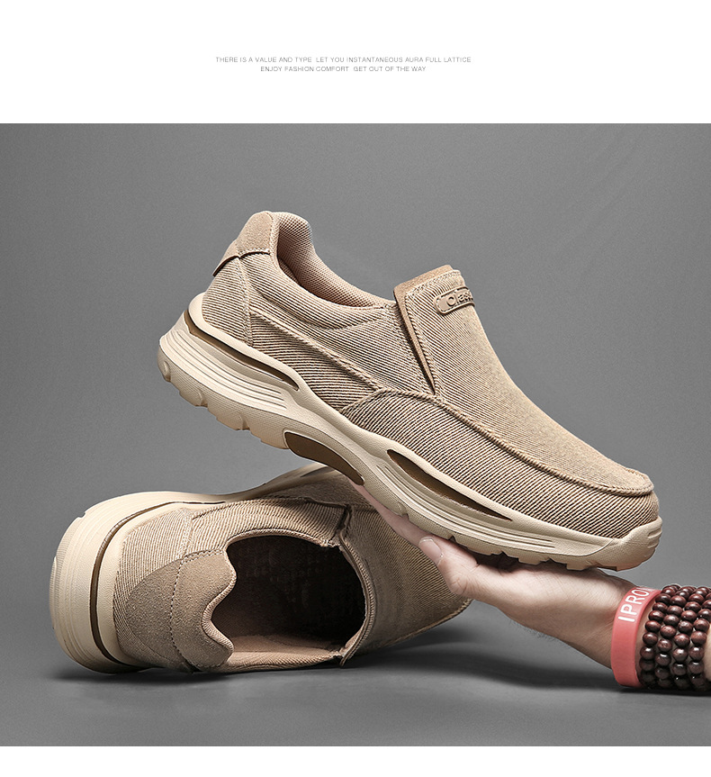 Plus-size Cross-border Men's Canvas Slip-on Loafers, Lightweight Casual For Foreign Trade, Wholesale Comfortable Shoes_vogvips.com