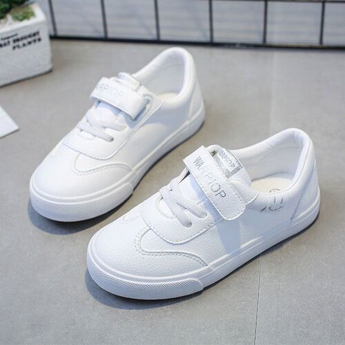 Children's Spring School Performance Shoes, Boys' Shoes, Leather Surface, Girls' White Sneakers, Casual, Primary School Students