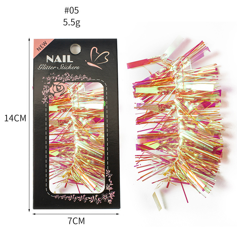 Finger princess manicure vidricola 12 colores caramelo irregular papel láser esmaltado aurora espejo pegatinas de manicure