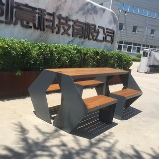 公园组合桌椅 户外景区公共休息座椅现代简约长椅子