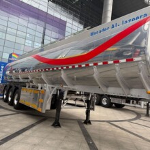 三轴铝合金油罐车轻量化燃油运输罐车外贸出口油罐车拖车 液态油