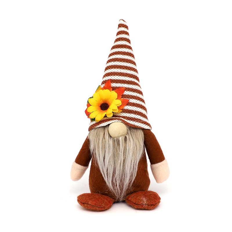 Cross-border spot Thanksgiving doll gift desktop ornaments high-end sunflower maple leaf decoration Rudolph doll