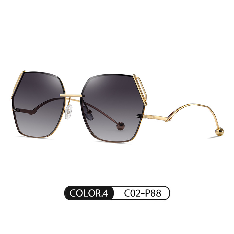 2023 nuevas gafas de sol sin marco de las mujeres de alto grado gafas de sol lisas JS8565 HD nylon gafas a prueba de UV