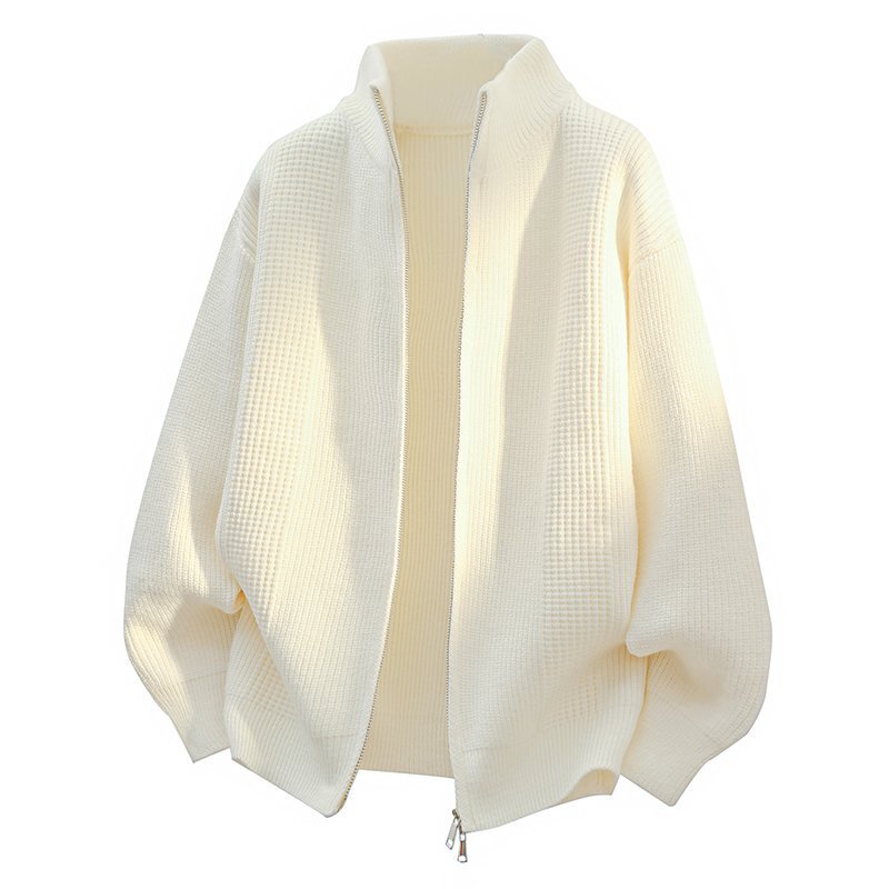 Men's fashion knitwear, simple solid-color cardigan, autumn sweater, open-front cardigan, stand-up collar Men's fashion knitwear, simple solid-color cardigan, autumn sweater, open-front cardigan, stand-up collar