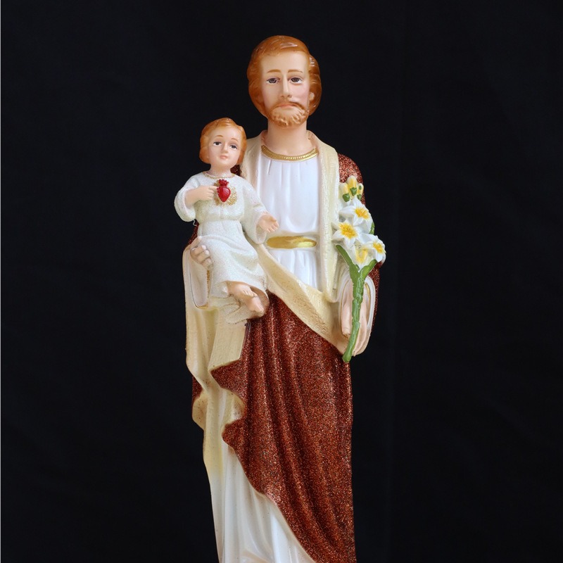 40cm transfronterizos José abraza a un niño mirando a la luz personajes regalo iglesia familia sala de estar decoración artesanía