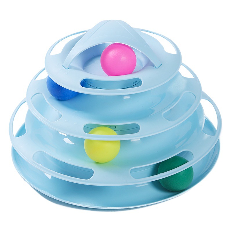 Gato giradiscos en stock al por mayor juguete interactivo gato de cuatro capas Torre espacial gato educativo de tres capas Placa de diversión gato juguete