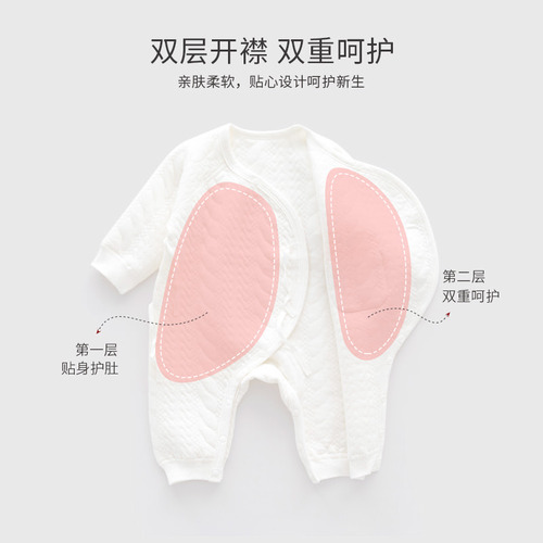 Newborn baby clothes, baby jumpsuits, winter clothes, pure cotton, fashionable going out, spring and autumn children's clothes, baby warm clothes