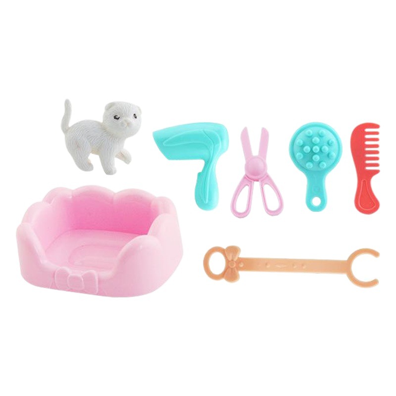 Suministro transfronterizo animal play House simulación de juguete de alimentación modelado cuidado mascota gato fábrica de juguetes al por mayor