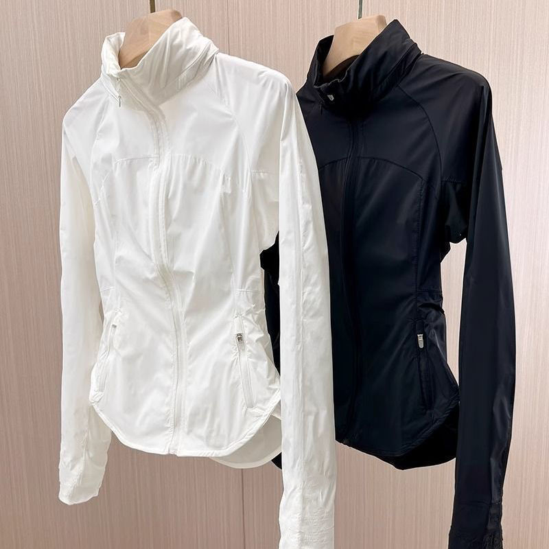Women's UPF50+ Sun Protection Jacket Lightweight Windproof Full Zip Coat With Pockets For Yoga Running Hiking Outdoor_voghion.com
