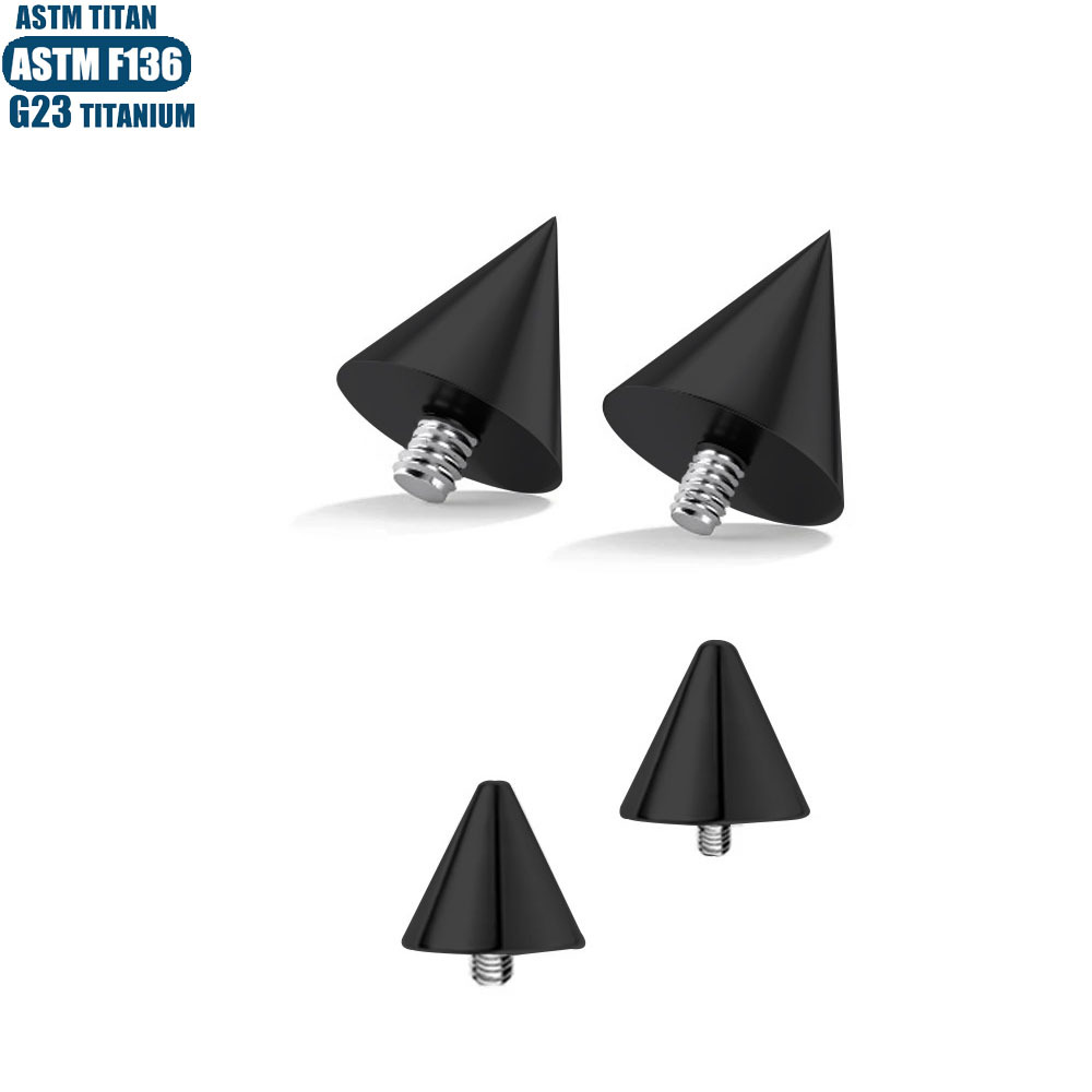 0.9mm F136 Titanium Pointed Cone Ball Zircon Head External Thread Eyebrow Barbell Replacement Part detail image 9