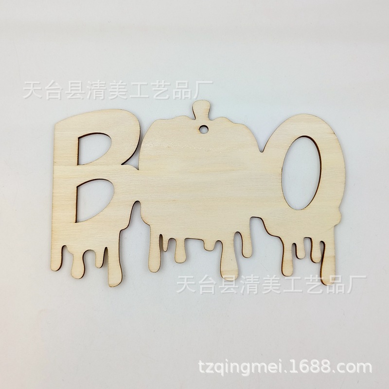 8 estilos feliz Halloween madera chip Boo bruja sombrero gato negro colgante decoración fantasma Festival madera fiesta decoración suministros