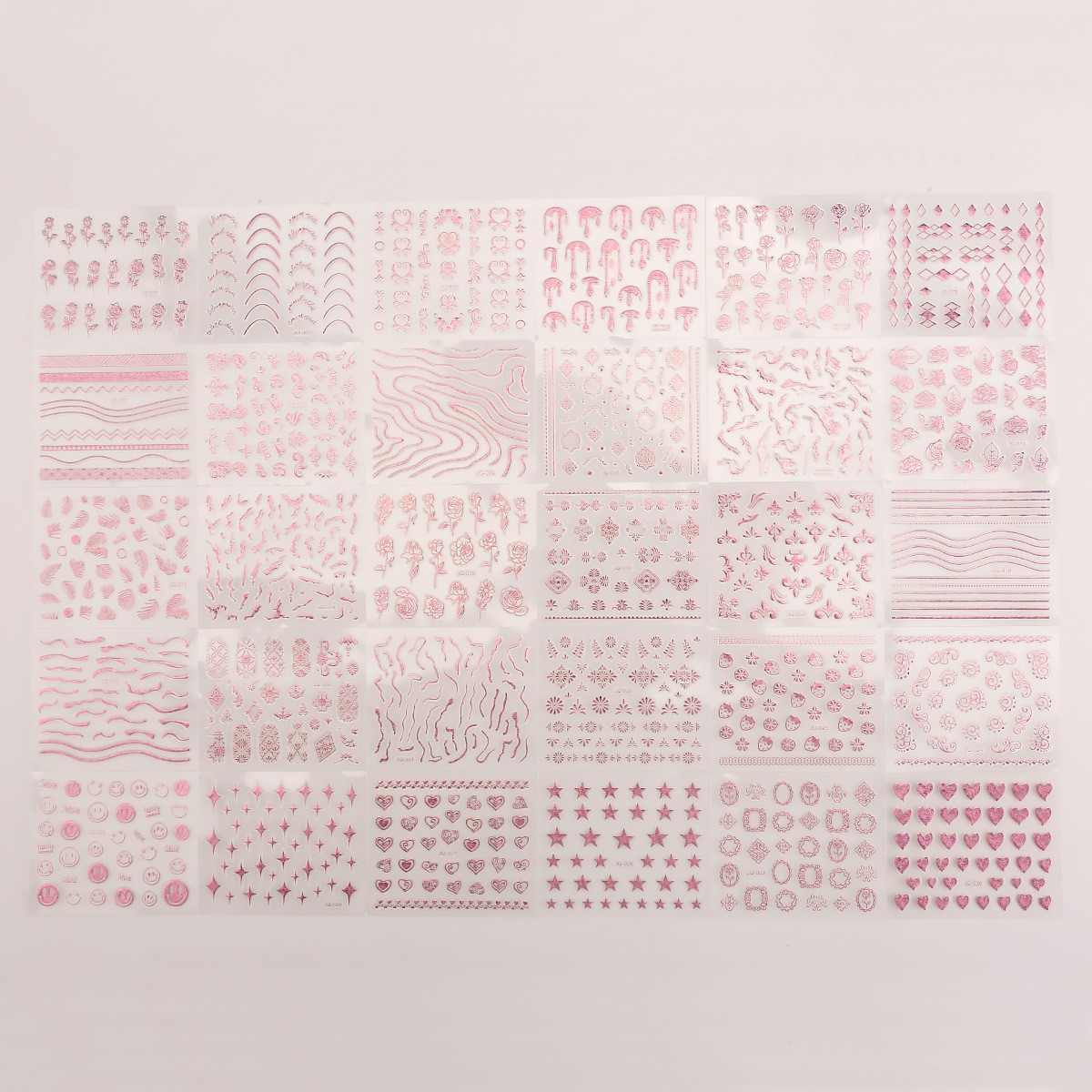G22 핑크 네일아트 스티커 1세트 (30매)