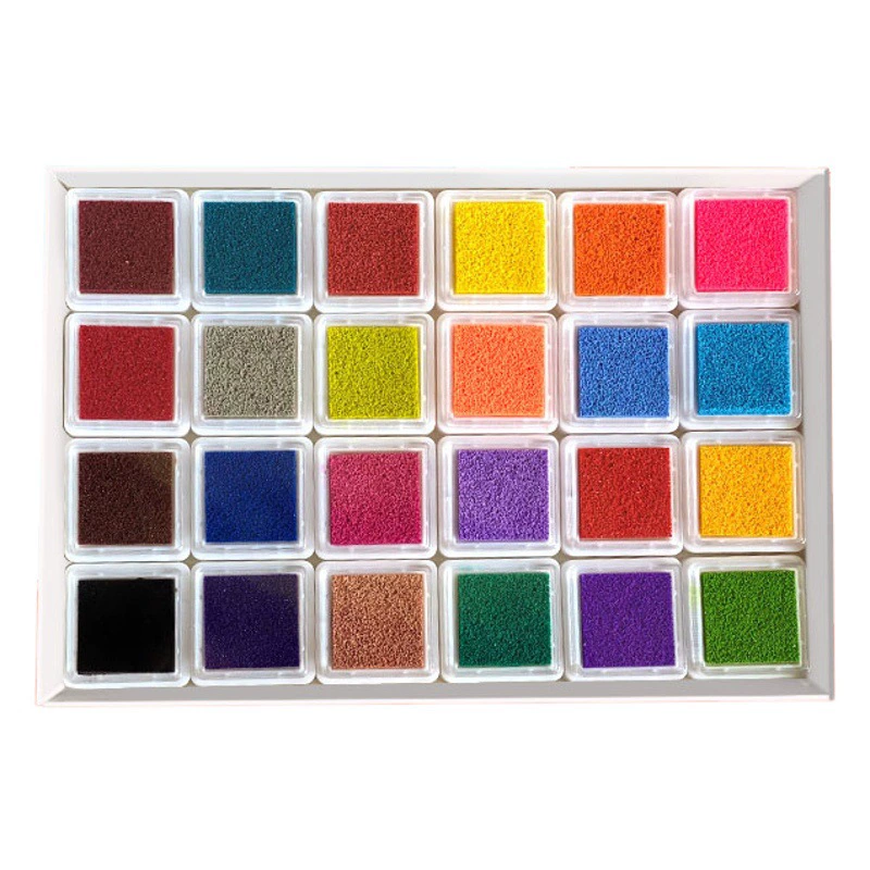 3x3 см детская Подушечка для рисования пальцами цветная Подушечка для печати костюм 24 цвета DIY моющаяся Подушечка для печати