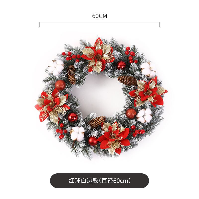 Ventas directas de la fábrica nuevas decoraciones de Navidad transfronterizo hecho a mano guirnalda artificial puerta colgante ventana Decoración Accesorios guirnalda