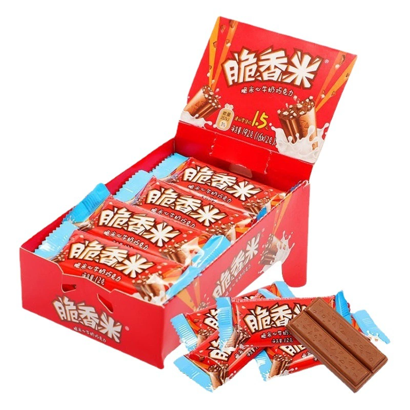 Хрустящий сэндвич с рисом молочный шоколад 192 г детские конфеты чистый красный отдых закуска Еда в супермаркет оптом
