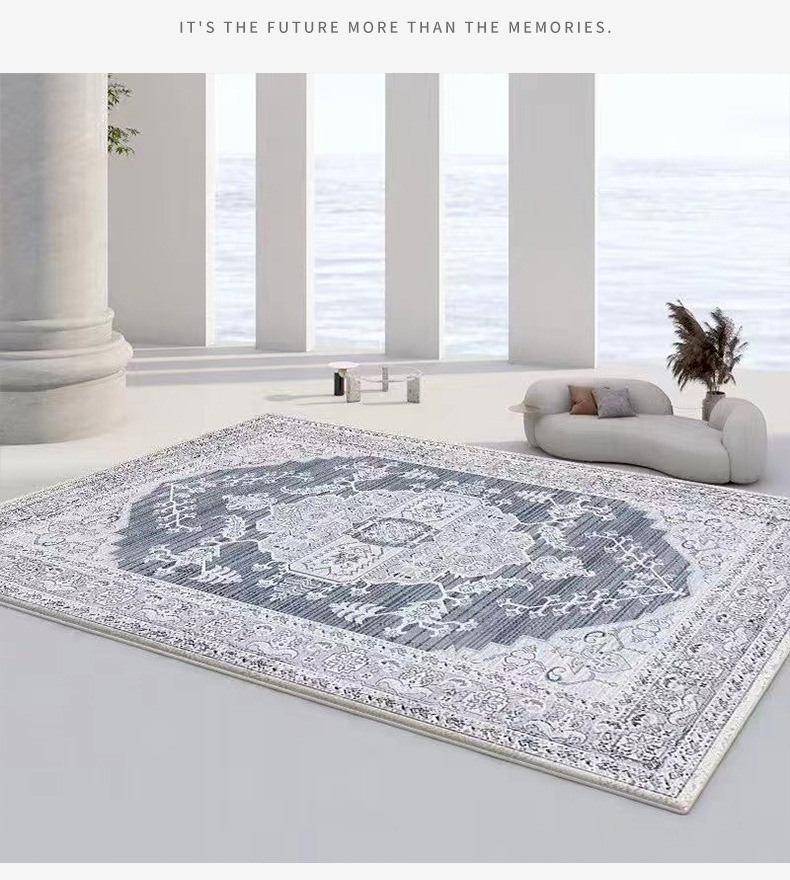 蓝灰系列地毯,民族风地毯,客厅地毯,卧室地毯