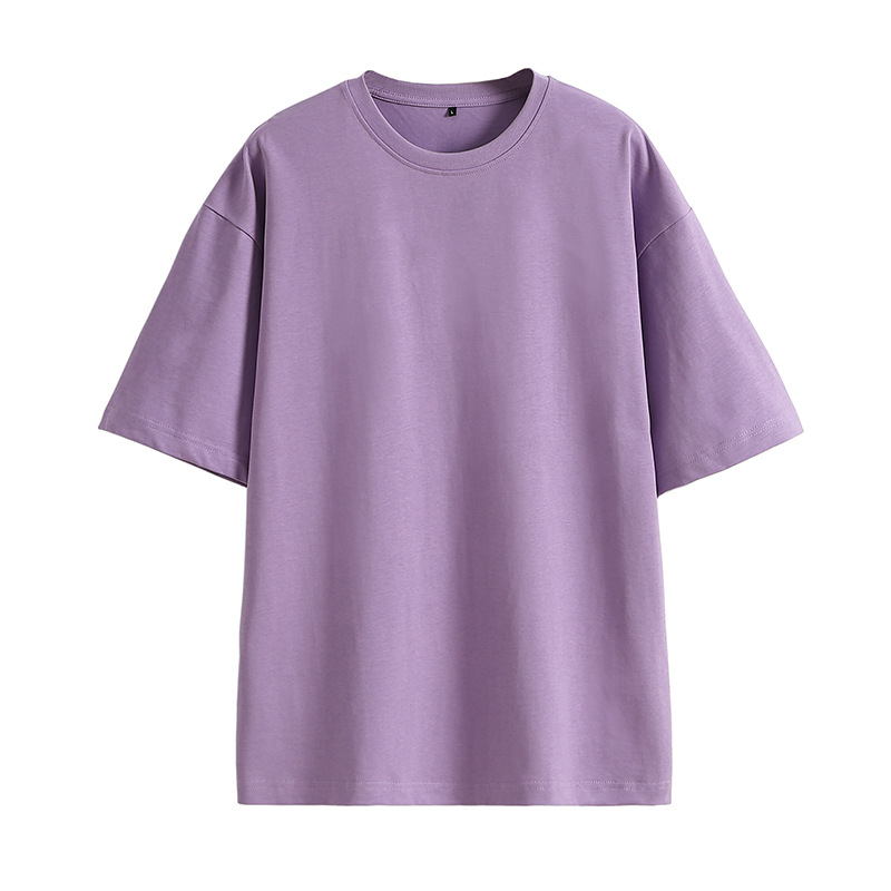 Weilong ropa Camiseta de algodón de los hombres 240g Camiseta de manga media pesada verano ins marca de moda gota hombro suelta camisa de cuello redondo