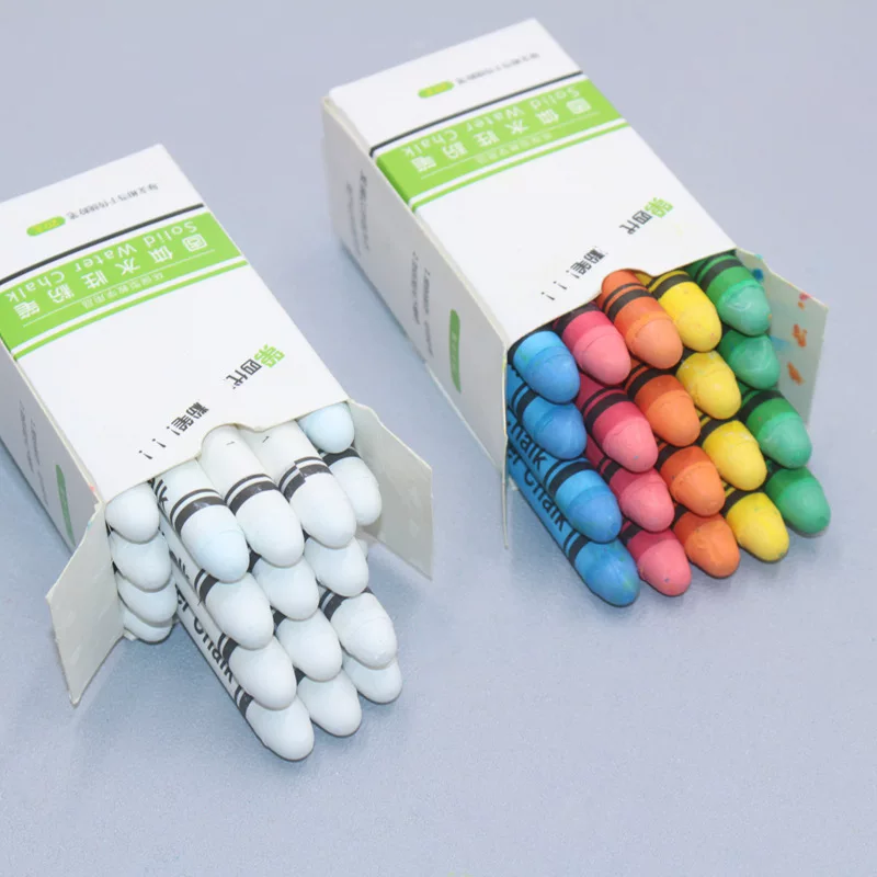 Water-soluble children's white chalk, 20 pieces, training